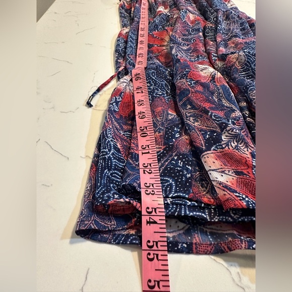 Jessica Simpson Pink/Blue Floral Maternity Maxi Dress Baby Shower Reveal Size M - Picture 8 of 9